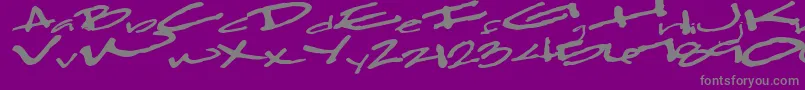 Clearfall54Bold-Schriftart – Graue Schriften auf violettem Hintergrund
