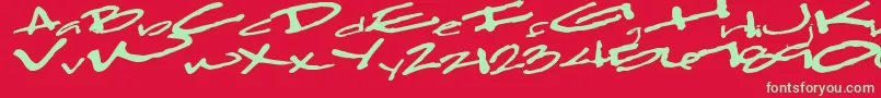 Clearfall54Bold Font – Green Fonts on Red Background