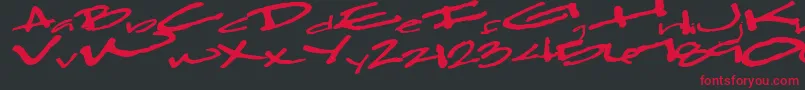Clearfall54Bold Font – Red Fonts on Black Background