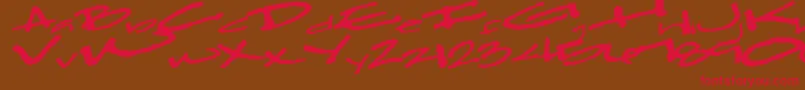 Clearfall54Bold Font – Red Fonts on Brown Background