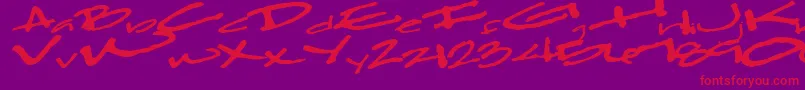 Clearfall54Bold Font – Red Fonts on Purple Background