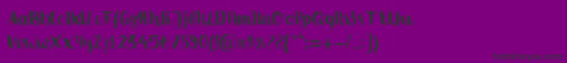 Шрифт Movusbrushpen – чёрные шрифты на фиолетовом фоне