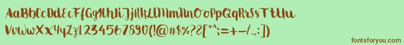 Movusbrushpen Font – Brown Fonts on Green Background