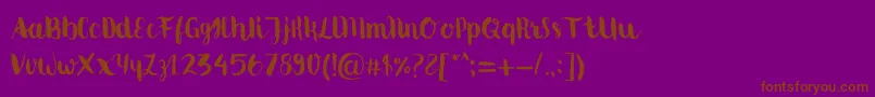 Movusbrushpen Font – Brown Fonts on Purple Background