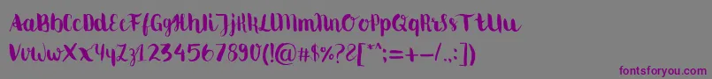 Шрифт Movusbrushpen – фиолетовые шрифты на сером фоне