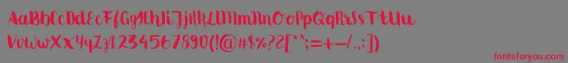 Movusbrushpen Font – Red Fonts on Gray Background