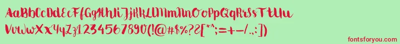 Movusbrushpen Font – Red Fonts on Green Background