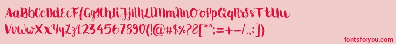 Movusbrushpen Font – Red Fonts on Pink Background