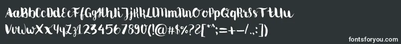 Movusbrushpen-fontti – valkoiset fontit mustalla taustalla