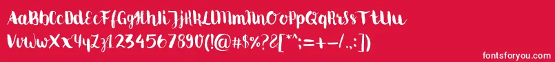 Movusbrushpen Font – White Fonts on Red Background