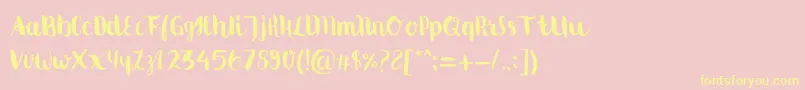 Movusbrushpen Font – Yellow Fonts on Pink Background