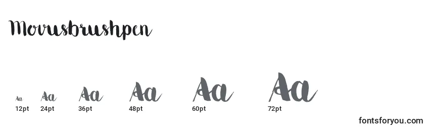 Размеры шрифта Movusbrushpen