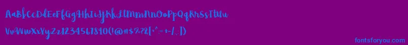 Шрифт AvocadoLime – синие шрифты на фиолетовом фоне