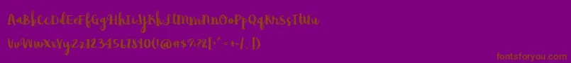 AvocadoLime Font – Brown Fonts on Purple Background