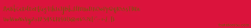 フォントAvocadoLime – 赤い背景に茶色の文字