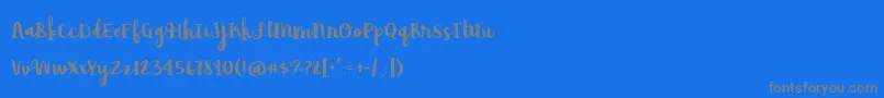 フォントAvocadoLime – 青い背景に灰色の文字