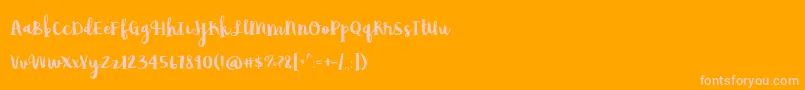 AvocadoLime-Schriftart – Rosa Schriften auf orangefarbenem Hintergrund