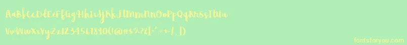 AvocadoLime Font – Yellow Fonts on Green Background