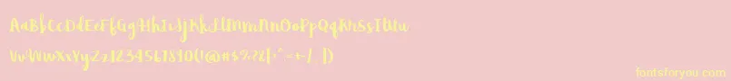AvocadoLime Font – Yellow Fonts on Pink Background