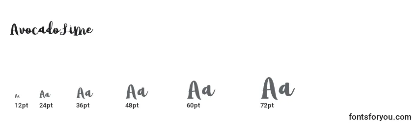 Размеры шрифта AvocadoLime (33831)