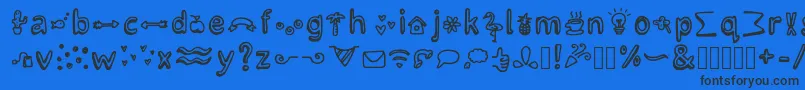 Czcionka LettertypemiescrazyiconsRegular – czarne czcionki na niebieskim tle