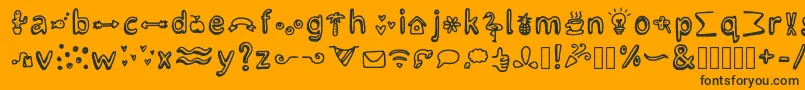 フォントLettertypemiescrazyiconsRegular – 黒い文字のオレンジの背景