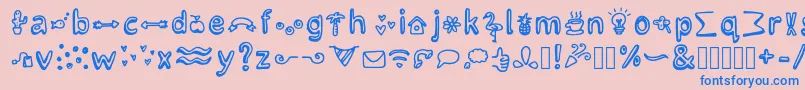 Шрифт LettertypemiescrazyiconsRegular – синие шрифты на розовом фоне