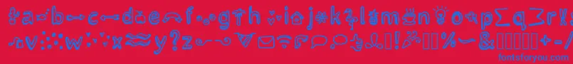 fuente LettertypemiescrazyiconsRegular – Fuentes Azules Sobre Fondo Rojo