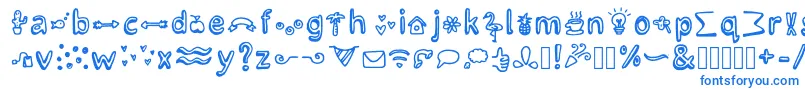 LettertypemiescrazyiconsRegular Font – Blue Fonts on White Background