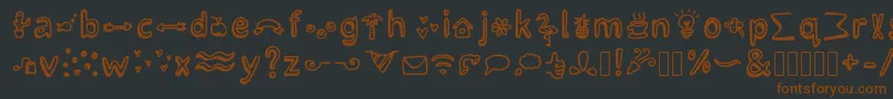 LettertypemiescrazyiconsRegular Font – Brown Fonts on Black Background