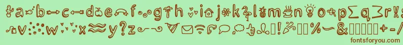 LettertypemiescrazyiconsRegular Font – Brown Fonts on Green Background