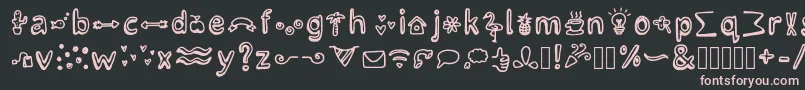 LettertypemiescrazyiconsRegular Font – Pink Fonts on Black Background