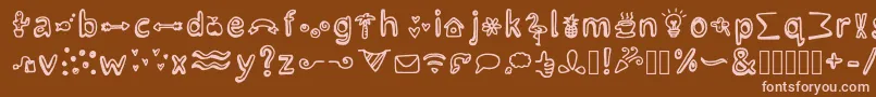 LettertypemiescrazyiconsRegular Font – Pink Fonts on Brown Background