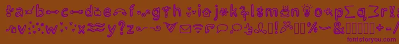 LettertypemiescrazyiconsRegular Font – Purple Fonts on Brown Background