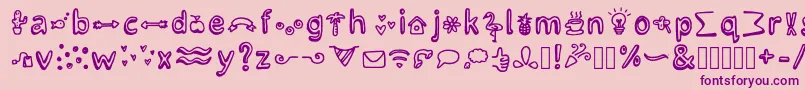 LettertypemiescrazyiconsRegular Font – Purple Fonts on Pink Background