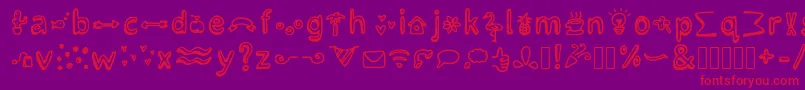 LettertypemiescrazyiconsRegular Font – Red Fonts on Purple Background