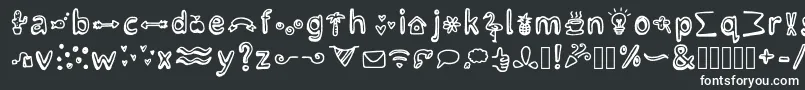 フォントLettertypemiescrazyiconsRegular – 黒い背景に白い文字