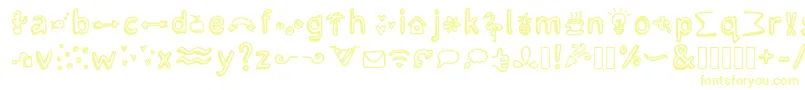 LettertypemiescrazyiconsRegular Font – Yellow Fonts on White Background