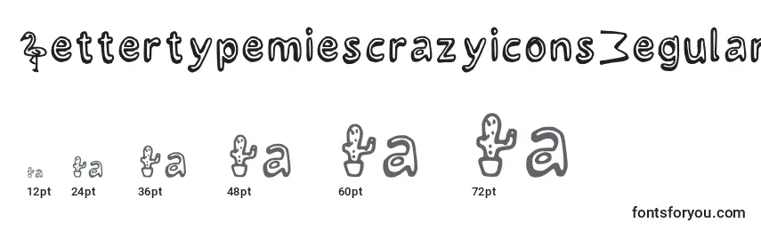 Tamanhos de fonte LettertypemiescrazyiconsRegular