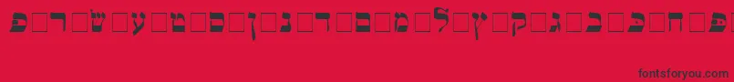 Alefbet Font – Black Fonts on Red Background