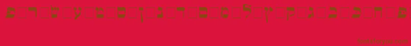 Police Alefbet – polices brunes sur fond rouge