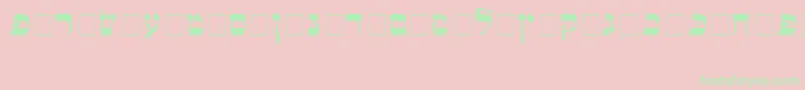 Alefbet Font – Green Fonts on Pink Background
