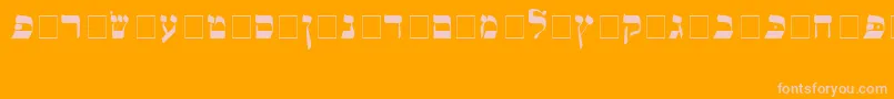Alefbet Font – Pink Fonts on Orange Background