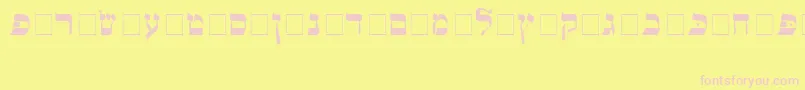 Alefbet Font – Pink Fonts on Yellow Background