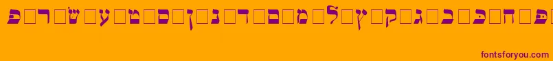 Alefbet Font – Purple Fonts on Orange Background