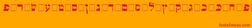 フォントAlefbet – オレンジの背景に赤い文字