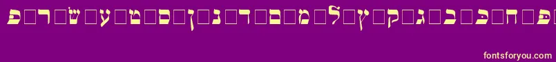 Alefbet Font – Yellow Fonts on Purple Background