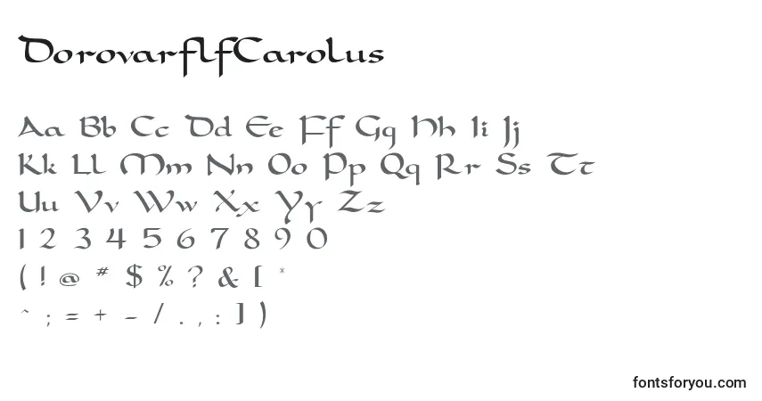 Czcionka DorovarflfCarolus – alfabet, cyfry, specjalne znaki