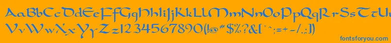 DorovarflfCarolus Font – Blue Fonts on Orange Background
