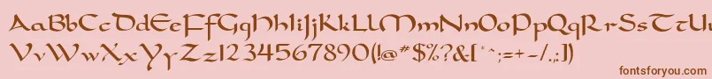 DorovarflfCarolus-Schriftart – Braune Schriften auf rosa Hintergrund